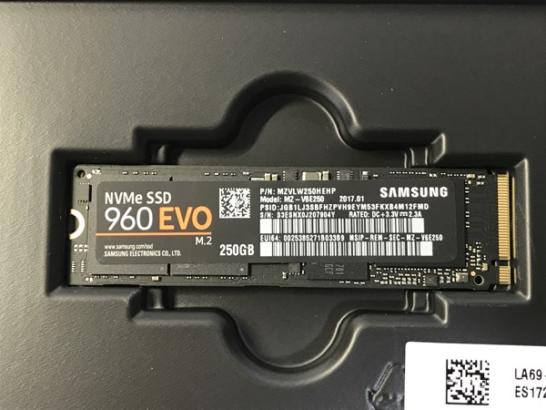 Samsung 「SSD 250GB 960 EVO M.2 」の本体
